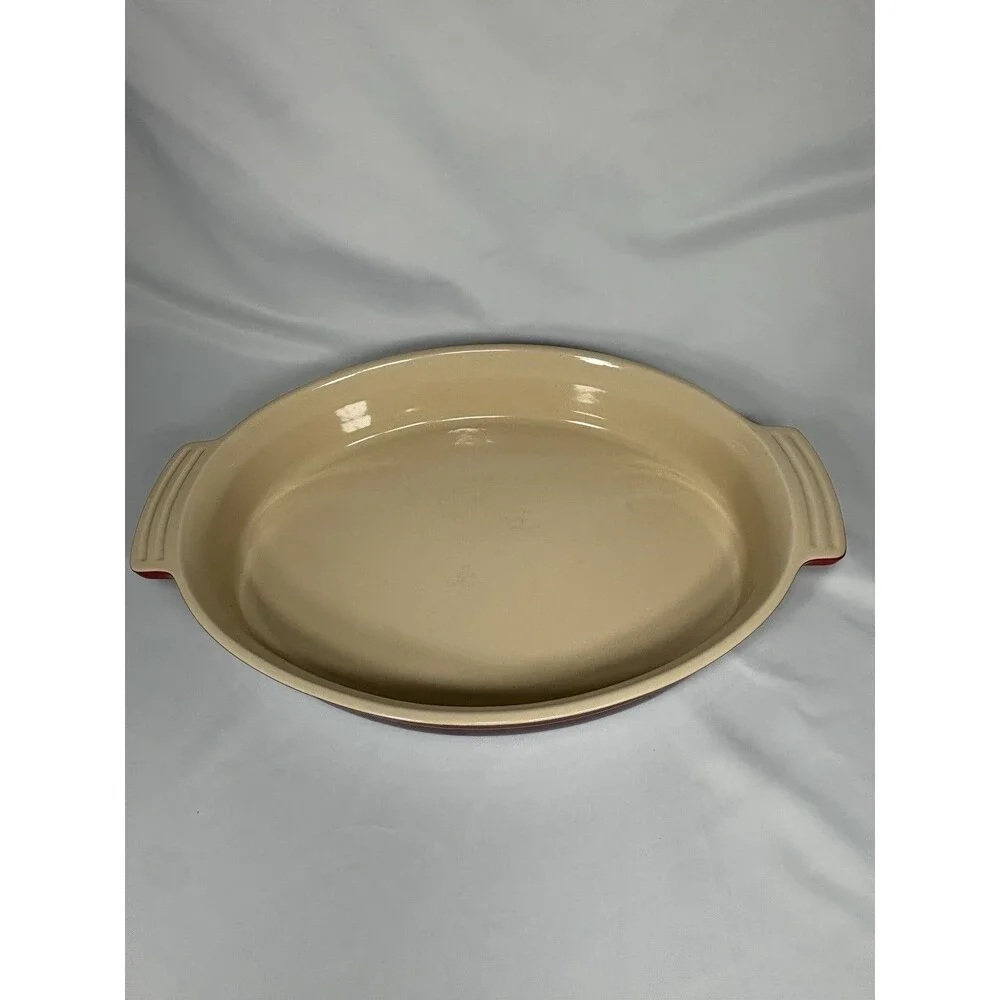 Le Creuset Cherry Red Oval  Baking Dish Casserole 12.5x8.25x2.25” #07.02